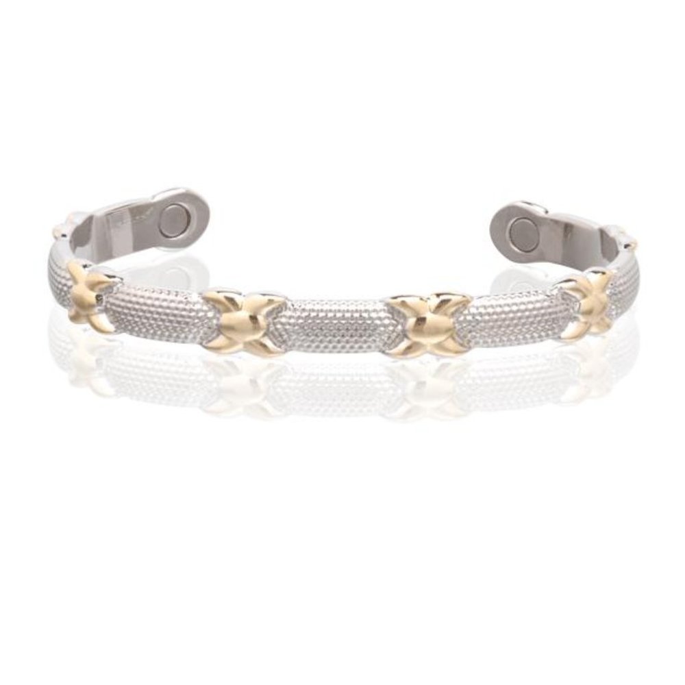 Classic Silver Gold Two Tone Magnetic Bracelet